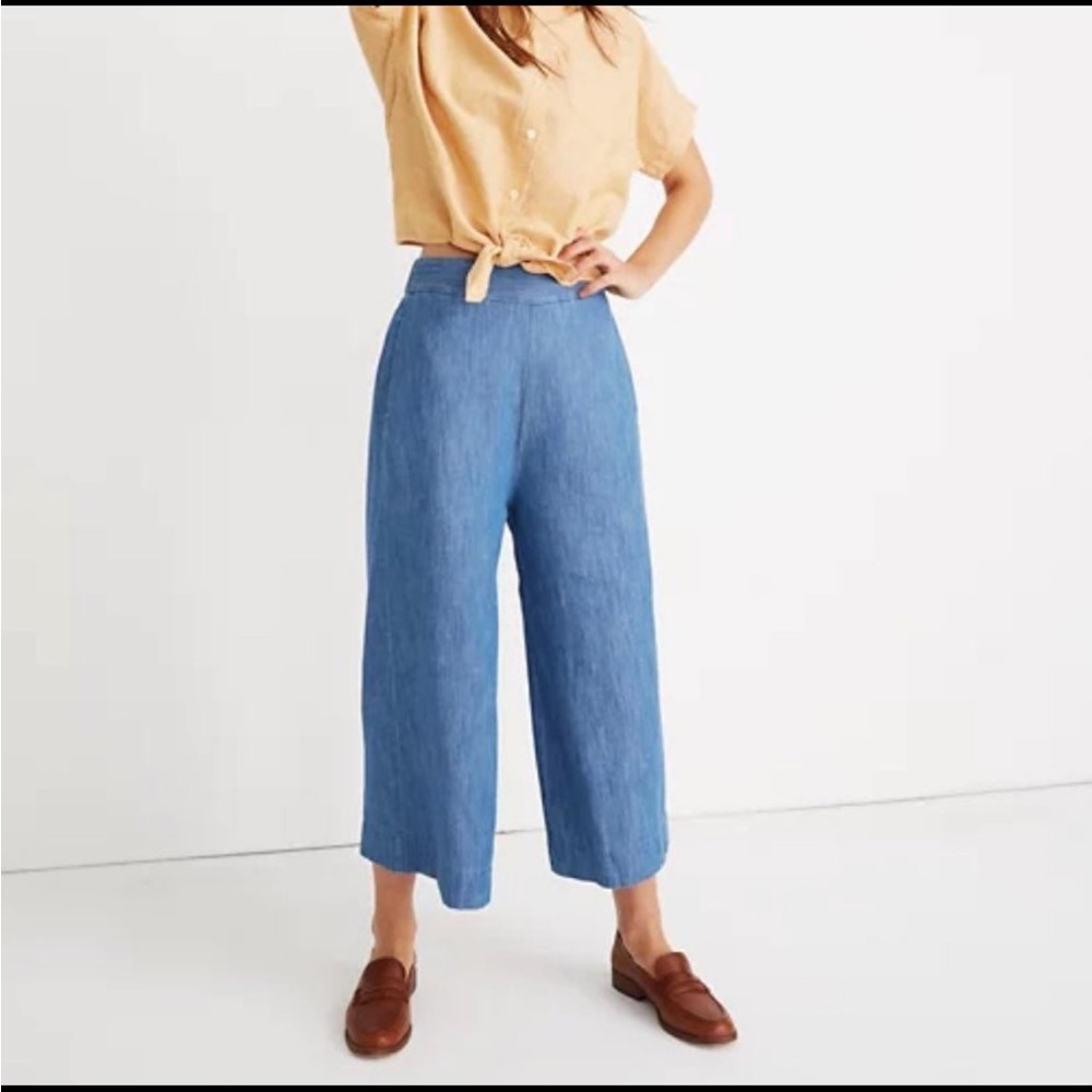 Madewell Huston Light Chambray Denim Pants Wide Leg
